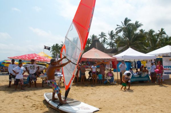 Sergio rolls out a preview of next season… at the Starboard DEMO Center-Sayulita Surf School in Sayulita..